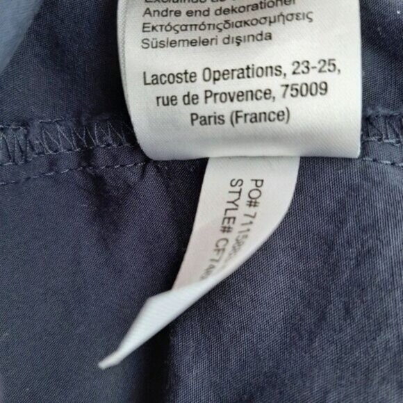 LACOSTE Classic Button Down Shirt Navy Blue Sz L - Picture 9 of 9